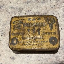 Antique 1940s Wolverine Bathroom Accesory Repair Kit Tin With Fasteners picture