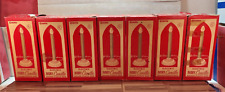 7 Vintage Grants Electric Ivory Candles No 131R Molded Plastic Base in Boxes picture