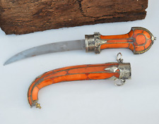 Vintage Antique Authentic Moroccan Dagger Knife Bone&Silver islamic Arabic Sword picture