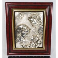 925 Sterling Silver Italy Jesus Mary Joseph Wall Art Icon picture