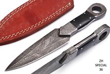 9” Handmade Damascus steel Dagger blade/knife with sheath ZH 36 picture