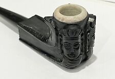 6“ Hand crafted Rose Wood Tobacco Smoking Pipe With A Built In Screen Stone Bowl picture
