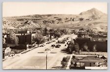 Thermopolis Wyoming Main Street 1940s Cars RPPC Sanborn Y-2031 Postcard picture