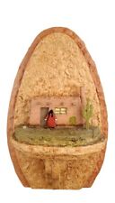 Southwestern Native American 3D Adobe House Ceramic Pottery Wall Hanging Cactus picture