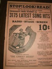 Vintage 1930s PROSPERITY LATEST SONG HITS BOOK Number 54-FROM RADIO STAGE SCREEN picture