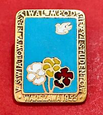 5th WORLD FESTIVAL YOUTH AND STUDENTS WARSAW 1955 POLAND OLD PIN BADGE picture
