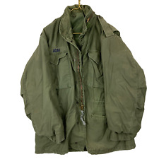 Vintage Us Military Cold Weather Jacket Size Large Green 1982 picture