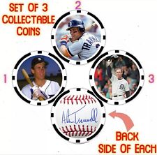 Alan Trammell - THREE (3) COMMEMORATIVE POKER CHIP/COIN SET ***SIGNED*** picture