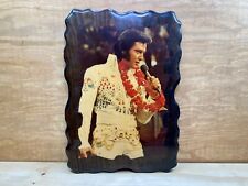 Vintage 1973 Elvis Aloha From Hawaii Wooden Plaque 22” X 15” picture