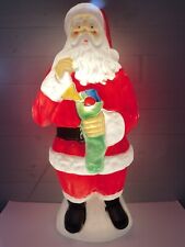 Vintage Empire 40” Blow Mold Santa With Stocking Decoration Works Made In USA picture