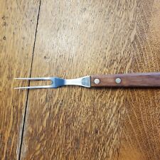 Vintage Robinson Knife Co USA Stainless Meat Carving Fork Wood Handle. EUC picture