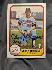 Jerry Koosman Autograph Signed Card Minnesota Twins 1982 Fleer  picture