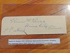 Signature both Senator Martin N Johnson N Dakota & Rice Alexander Pierce, US rep picture