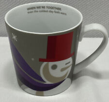 STARBUCKS 2011 Christmas Snowman Coffee Mug 'When We're Together' Purple Gray  picture