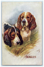 Postcard Favourite Dogs Brown and Black Beagles c1910 Oilette Tuck Dogs picture