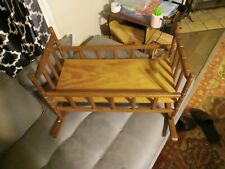 VINTAGE HAND MADE OAK BABY CRADLE VERY OLD picture