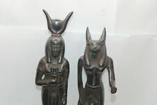 2 RARE ANCIENT EGYPTIAN ANTIQUE ANUBIS Protect Isis Statues 1789-1537 BC picture