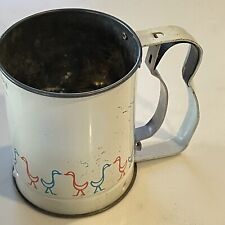 Androck USA Flour Sifter White w/Duck Birds Geese 5” V Mid Century Vintage picture