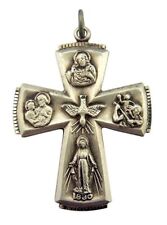 Sterling Silver Four Way Cross Medal with Holy Dove Center, 1 1/2 Inch picture