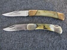 VINTAGE SET (2) PARKER & SON BONE FOLDING KNIVES #K422- 1972-1982 1 BLADE C-INFO picture