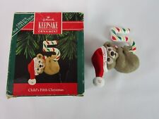 Hallmark Keepsake 1992 Child Fifth Christmas Ornament Teddy Bear picture