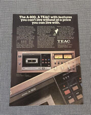 TEAC MODEL A-800 CASSETTE DECK ORIGINAL ADVERTISEMENT 1978 AUDIO REVIEW J0428 picture