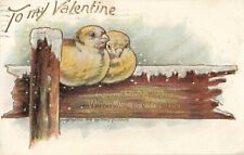 c1905 Fred Lounsbury Cute Chicks Nestling Snow Valentines Day  P391 picture