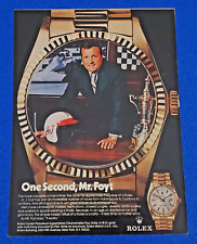 1974 ROLEX OYSTER PERPETUAL SUPERLATIVE CHRONOMETER DAY DATE AJ FOYT PRINT AD picture