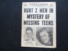 1954 AUGUST 30 NY DAILY NEWS - HUNT MEN IN MYSTERY OF MISSING TEENS - NP 2497 picture
