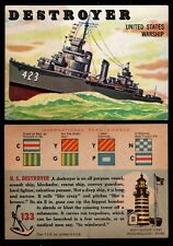 SHIPS, BOATS, DESTROYER, UNITED STATES WARSHIP, 1955, TOPPS, #133, LIGHTHOUSE picture