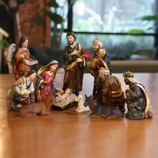 Zayton Statue Nativity Scene Set Baby Jesus Manger Christmas Miniatures Ornament picture