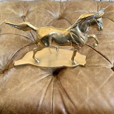 Vintage Prestige Brass Horse Decorative Decor Figurine Statue 9”x8” With Base. picture