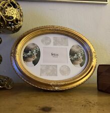 Vintage Fetco Gold Leaf Collage Oval Ornate Shabby Chic Picture Art Frame picture