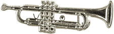 Chrome Plated Trumpet Lapel Pin Badge Brooch picture
