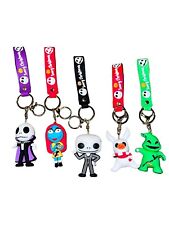 5pc set  PVC 3D W/ Silicone Wristlet THE NIGHTMARE BEFORE CHRISTMAS KEYCHAIN LOT picture