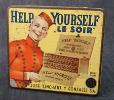 Vintage Rare HELP YOURSELF 'Le Soir' Cigar Tobacco Tin ~ 100+Yrs. Old Cigarillo picture