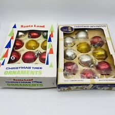 RED SILVER GOLD CHRISTMAS ORNAMENTS MIXED BRAND 24 LOT SHINY BRITE, WEST GERMANY picture