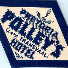 c1930s Pretoria, South Africa Luggage Label Polley's Hotel Late Transvaal 5