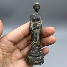 Beautiful Ancient Roman Greek Bronze Clothed Figure Of Lady Diana picture