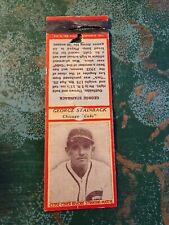 1937 Chicago Cubs Baseball Matchbook George Stainback picture