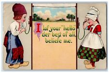 St. Paul MN Postcard Dutch Kids Telephone I Luf Your Hello 1913 Posted Antique picture