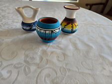 Lot of 3 Signed Miniature Navajo Pottery Pieces picture