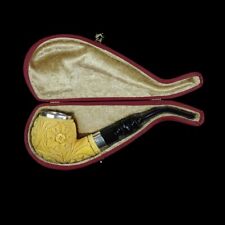 Ornate Fat Bent Apple Eagle Pipe By EGE block Meerschaum New W Case#1450 picture