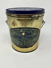 VTG Ideal Brand Pure Lard Tin Can Bucket w/ Lid - Cincinnati - See Pics picture