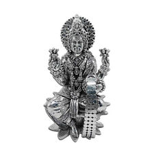 Indian Traditional 92.5 Silver Laxmiji Murti LotusFor Puja & Gifting 168gm picture