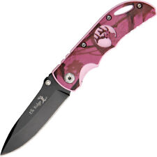 Elk Ridge Pink Camo Black Stainless Ladies Womens Folding Pocket Knife 134PC picture