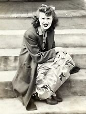 W3 Photograph 1943 Beautiful Woman Lovely Lady Pretty Porch Steps Portrait picture