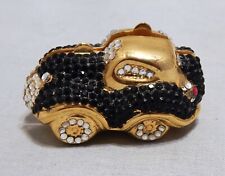 Gold Tone Metal Jeweled Car Trinket Box picture