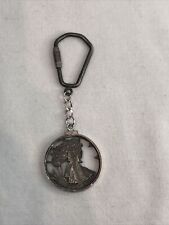 1943 Walking Liberty Half Dollar Silver Coin Cut Out Keychain Sterling Silver picture