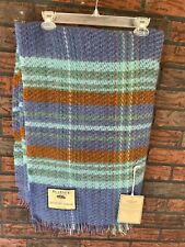 Blarney Woolen Mills Recycled Throw 100% Wool Blanket Ireland Plaid 48 x 64 NWT picture
